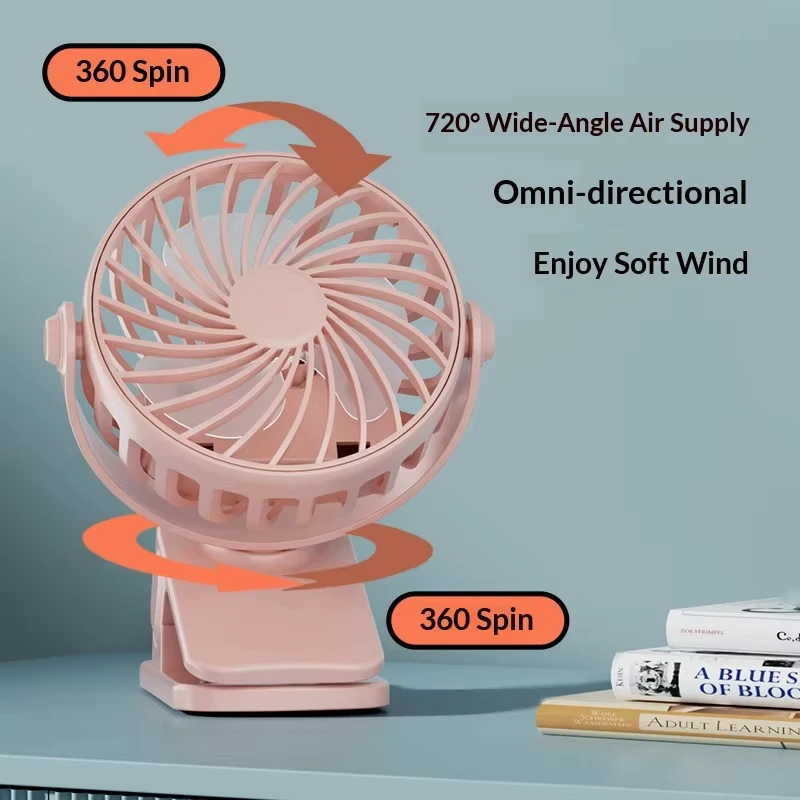 720 Degree Rotatable Clip Mini Fan USB Rechargeable Built Night Light Portable Quiet Cooling Personal Fan Desk Bedroom Outdoor
720 Degree Rotatable Clip Mini Fan USB Rechargeable Built Night Light Portable Quiet Cooling Personal Fan Desk Bedroom Outdoor