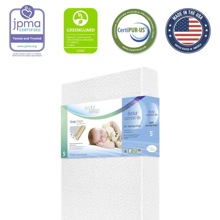 Sleep Dual Stage Comfort-Lite 5" Crib and Toddler Foam Mattress Silver Star
Sleep Dual Stage Comfort-Lite 5" Crib and Toddler Foam Mattress Silver Star