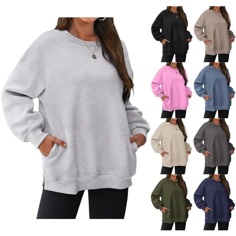Свободный оверсайз свитшот с круглым вырезом, удобный худи с длинными рукавами, женская весенняя модная базовая толстовка с круглым вырезом
Свободный оверсайз свитшот с круглым вырезом, удобный худи с длинными рукавами, женская весенняя модная базовая толстовка с круглым вырезом