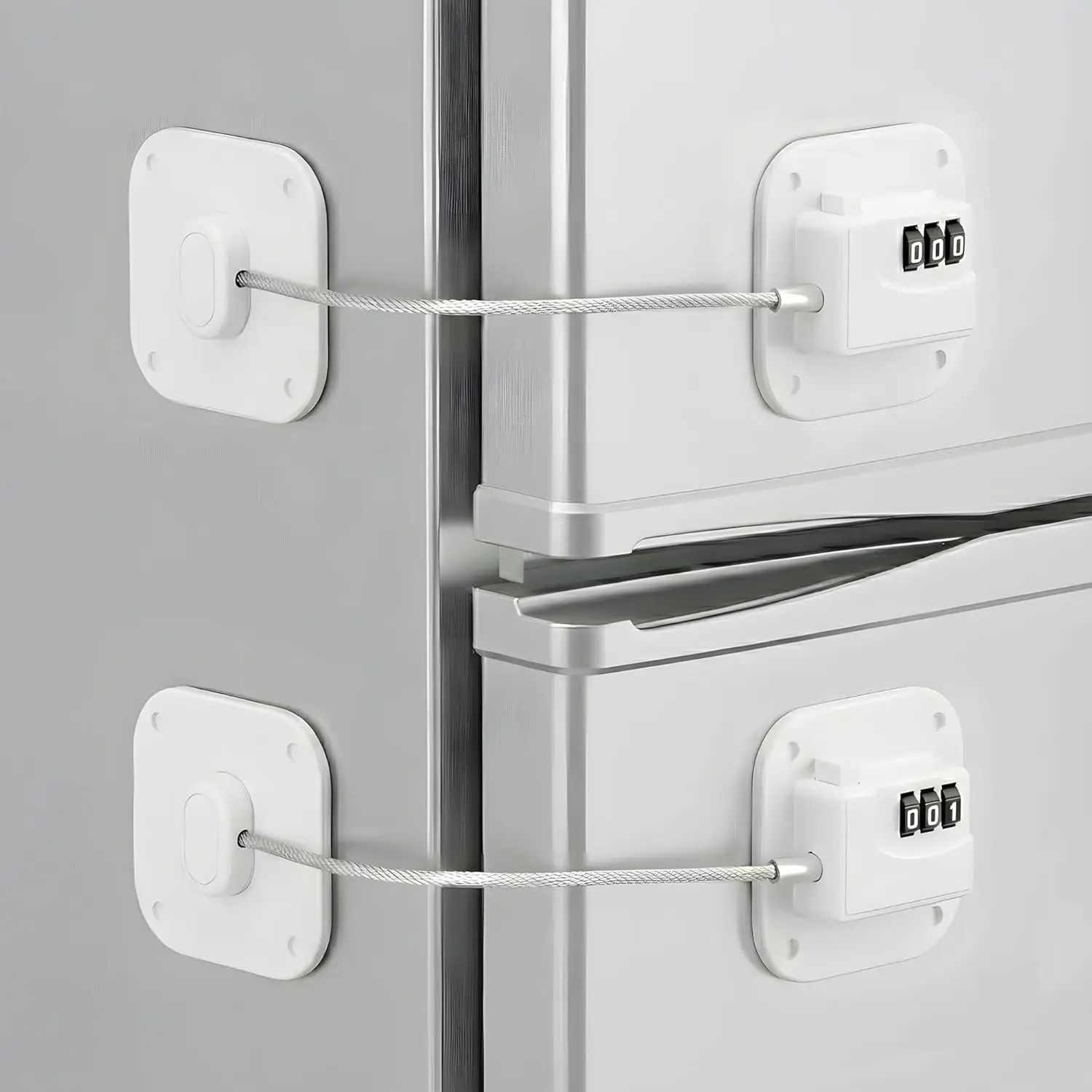 Fridge Lock 2 Pack, Combination Code Lock for Refrigerator, Freezer, Cabinets, and Drawers, Heavy Duty Adhesive, No Keys Needed
Fridge Lock 2 Pack, Combination Code Lock for Refrigerator, Freezer, Cabinets, and Drawers, Heavy Duty Adhesive, No Keys Needed