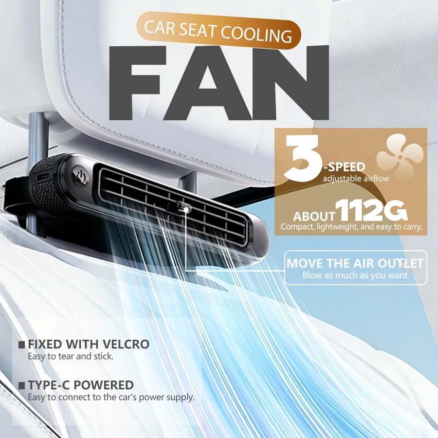 Portable Car Fan, 3 Speeds, USB Plug-in, Quiet Airflow, Compact Car Seat Fan for All Vehicles, Backseat Cooling
Portable Car Fan, 3 Speeds, USB Plug-in, Quiet Airflow, Compact Car Seat Fan for All Vehicles, Backseat Cooling