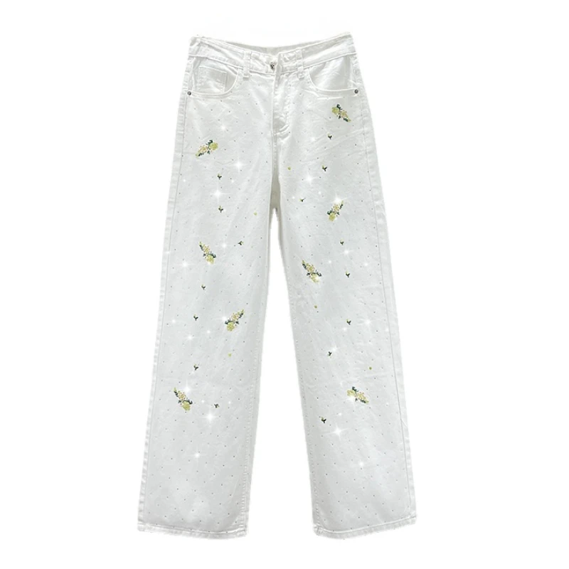 White Wide-Leg Jeans Women's New Spring Summer Clothes 2024 High Waist Loose and Slimming Embroidered Mop Pants Street Jeans
White Wide-Leg Jeans Women's New Spring Summer Clothes 2024 High Waist Loose and Slimming Embroidered Mop Pants Street Jeans