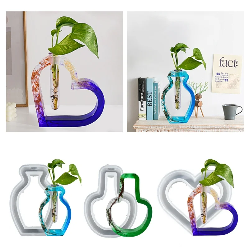 DIY скандинавский кристалл форма для эпоксидной смолы творчество гидропонный силиконовый полый сердце форма пробирка ваза для изготовления поделок
DIY скандинавский кристалл форма для эпоксидной смолы творчество гидропонный силиконовый полый сердце форма пробирка ваза для изготовления поделок