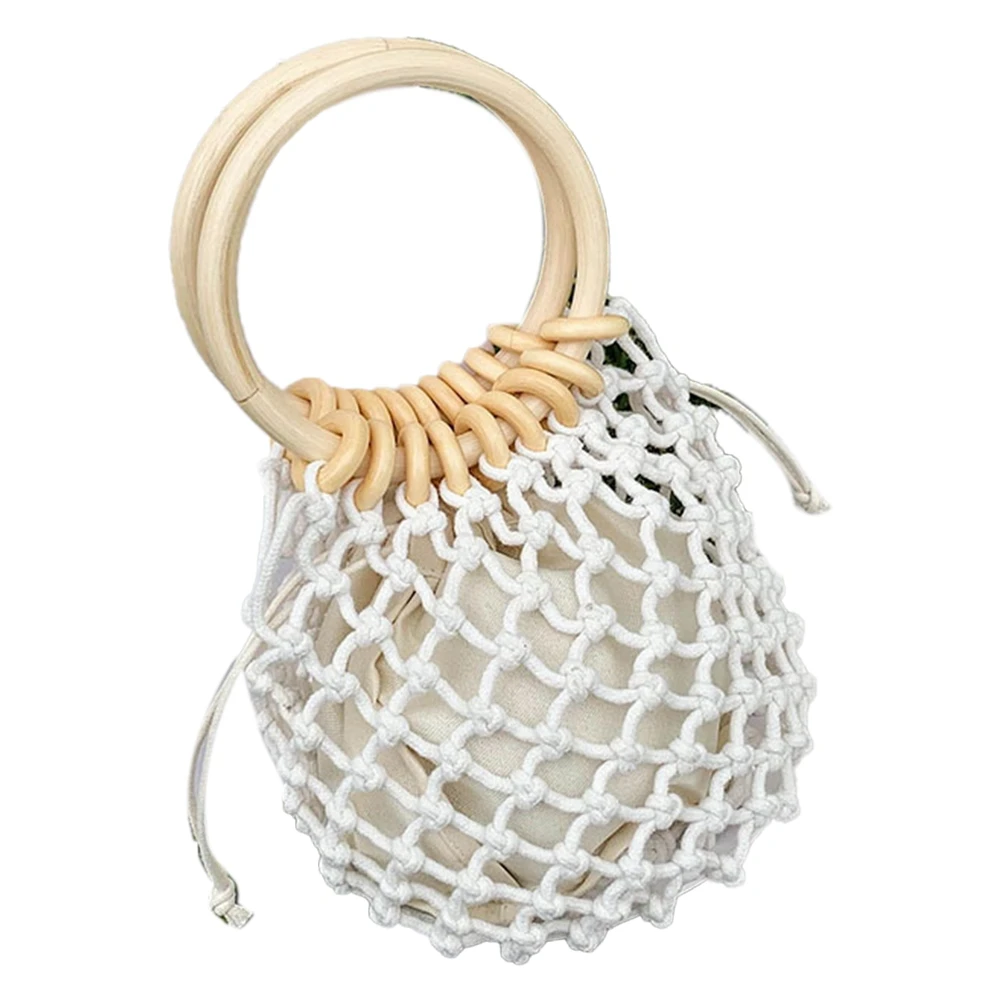 Woman Girl Fashionable Woven Handbag Beach Style Wood Handle Drawstring Bucket Tote Purse for Daily Life Vacation
Woman Girl Fashionable Woven Handbag Beach Style Wood Handle Drawstring Bucket Tote Purse for Daily Life Vacation