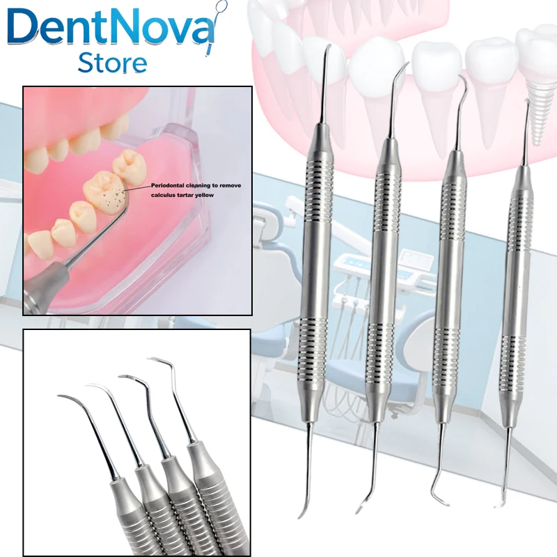 Dental Stainless Steel Double-ended Tooth Scaler Kit Dental Examine Plaque Removal Tool Dentistry Cleaning Instrument
Dental Stainless Steel Double-ended Tooth Scaler Kit Dental Examine Plaque Removal Tool Dentistry Cleaning Instrument