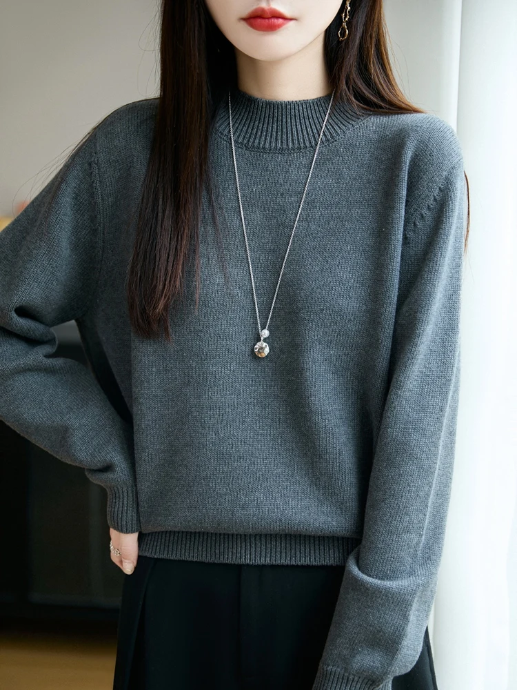 Thiened 00 Pure Cotton Knitted Sweater Women's Autumn Winter New Sle Warm f High Collar Base irt French Sle Loose...
Thiened 00 Pure Cotton Knitted Sweater Women's Autumn Winter New Sle Warm f High Collar Base irt French Sle Loose...