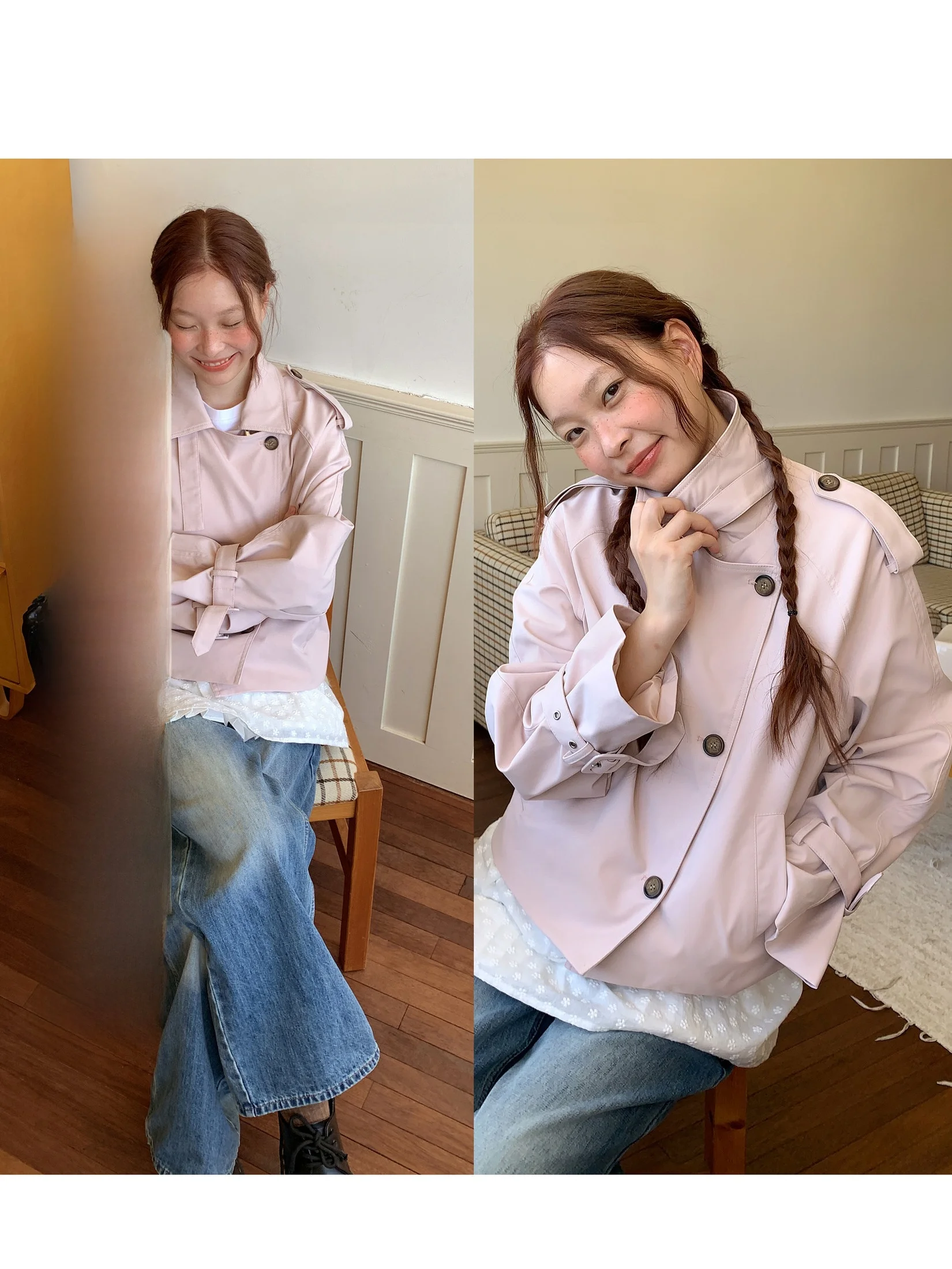 Galaxy Soda Sweet Sle ort Pink Coat for Girls Casual Loose Fit Cotton Youth Windproof Button up Pure Color Spring Autumn
Galaxy Soda Sweet Sle ort Pink Coat for Girls Casual Loose Fit Cotton Youth Windproof Button up Pure Color Spring Autumn