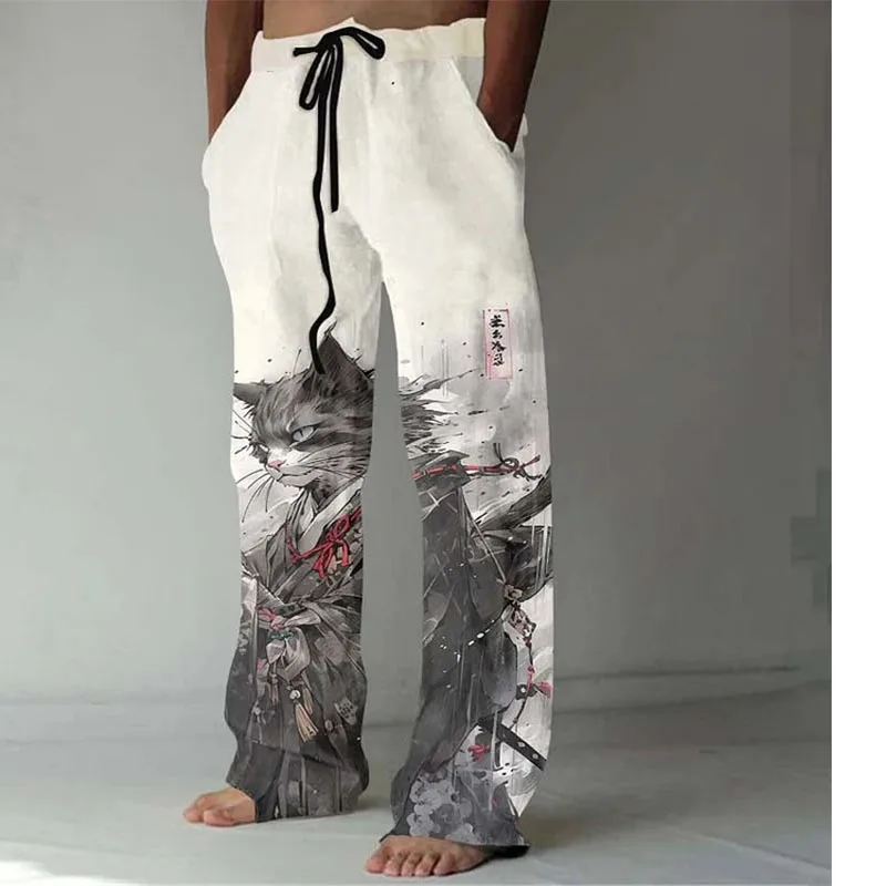 Men and women's trousers loose casual European and American style drawing rope 3D printed high waist wide leg pants
Men and women's trousers loose casual European and American style drawing rope 3D printed high waist wide leg pants