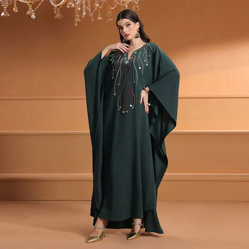 Ky1895 Fashionable Loose Beaded Bat Sleeve Dress Elegant Long Dress Long Dress Robe Abaya Ramadan Dubai Luxury Islam Elegant
Ky1895 Fashionable Loose Beaded Bat Sleeve Dress Elegant Long Dress Long Dress Robe Abaya Ramadan Dubai Luxury Islam Elegant