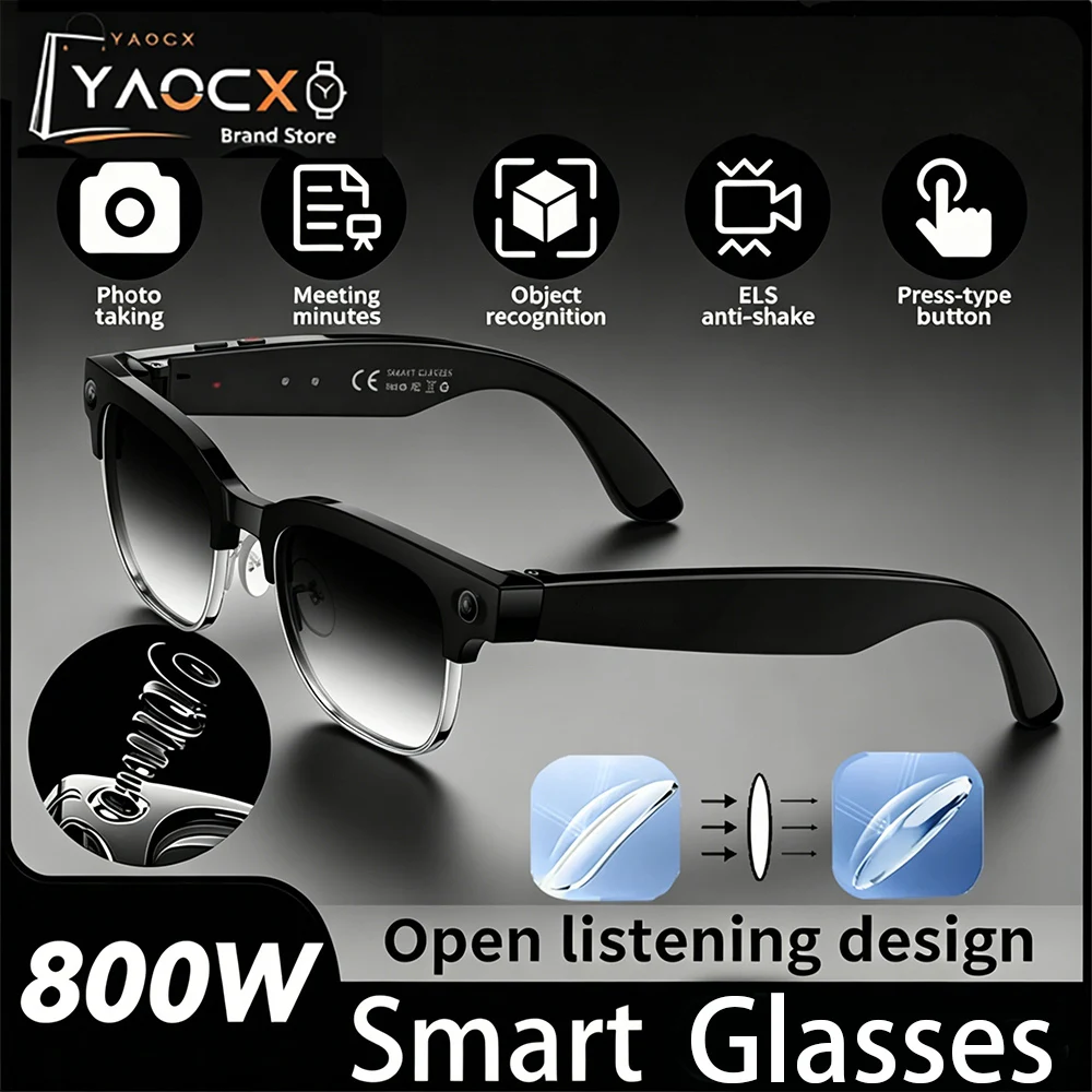 2026 New Al Smart Photo Glasses 800W Camera anti-shake HD Video Recording Translation Voice Assistant Music BTCall Smart Glasses
2026 New Al Smart Photo Glasses 800W Camera anti-shake HD Video Recording Translation Voice Assistant Music BTCall Smart Glasses
