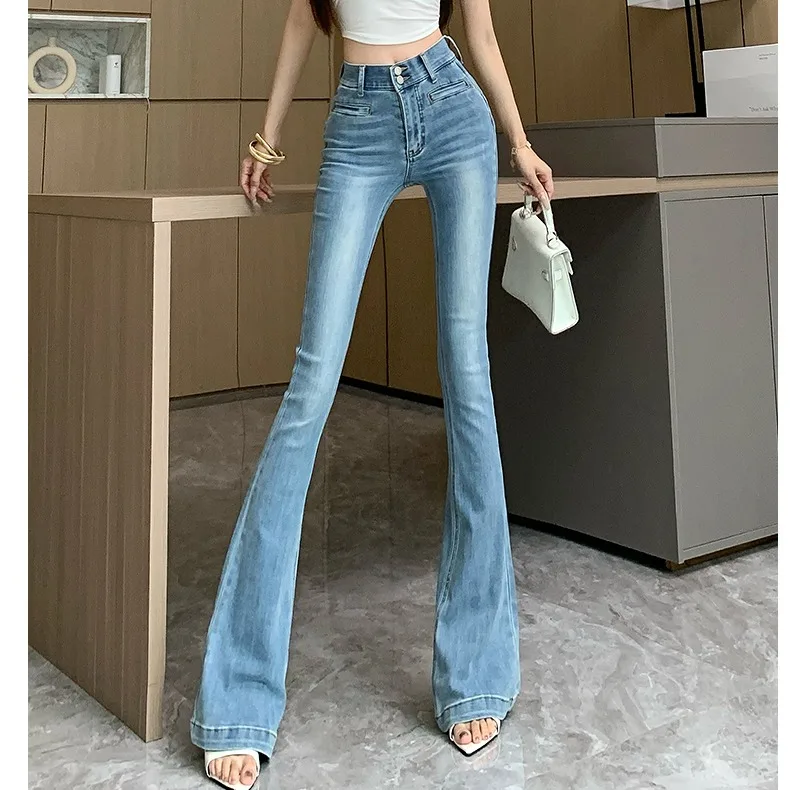 High Waist Stretchy Slim Fit Bell Bottom Denim Jeans Pocket Peach Butt Spring Summer New Style Pure Desire Tight Micro Flared...
High Waist Stretchy Slim Fit Bell Bottom Denim Jeans Pocket Peach Butt Spring Summer New Style Pure Desire Tight Micro Flared...