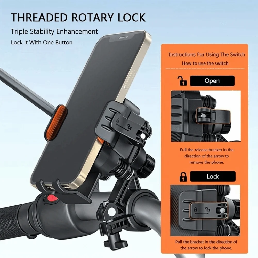 Secure Holder Shockproof Phone Mount Anti-Shake Waterproof Motorcycle Stand Reinforced Universal Nav Bracket Scooter
Secure Holder Shockproof Phone Mount Anti-Shake Waterproof Motorcycle Stand Reinforced Universal Nav Bracket Scooter