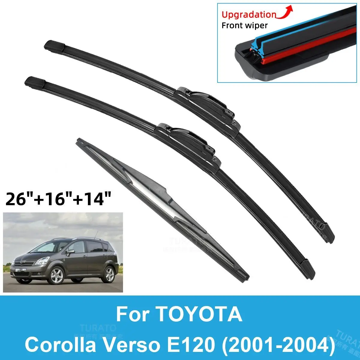 3PCS Car Wiper Blades for 2001-2004 TOYOTA Corolla Verso E120 Rear Windshield Wipers Double Rubber Car Accessories 2003 2004
3PCS Car Wiper Blades for 2001-2004 TOYOTA Corolla Verso E120 Rear Windshield Wipers Double Rubber Car Accessories 2003 2004