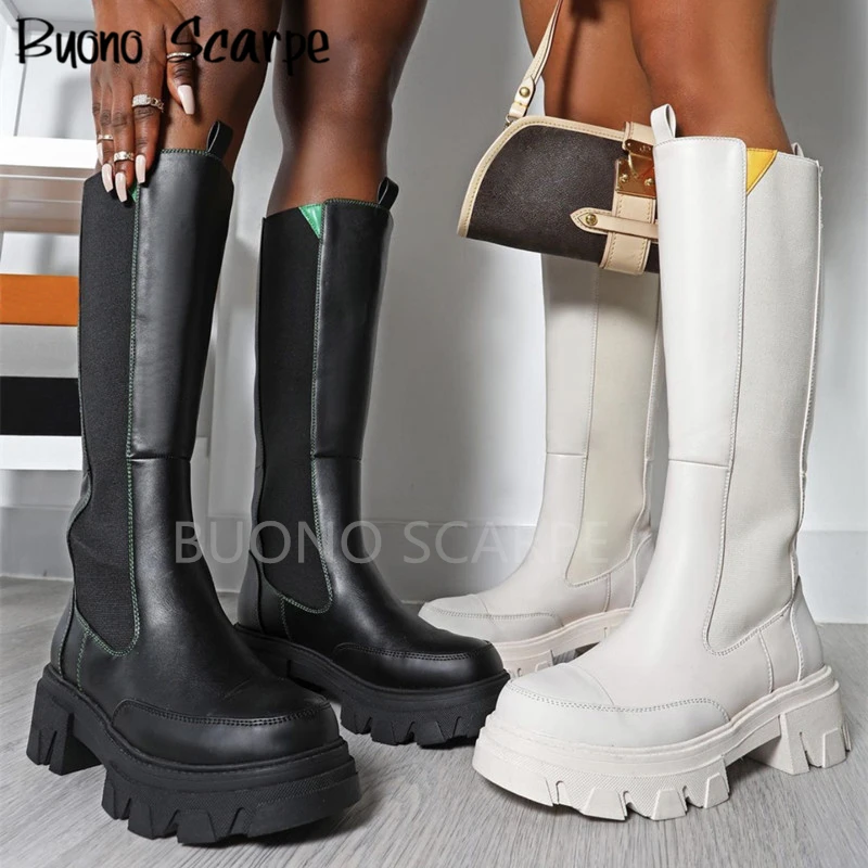 White PU Chunky Boots Platform Knee High Boots Fashion Designer Long Botas Mujer Cool Girl Trend Shoes INS Street Runway Shoes
White PU Chunky Boots Platform Knee High Boots Fashion Designer Long Botas Mujer Cool Girl Trend Shoes INS Street Runway Shoes