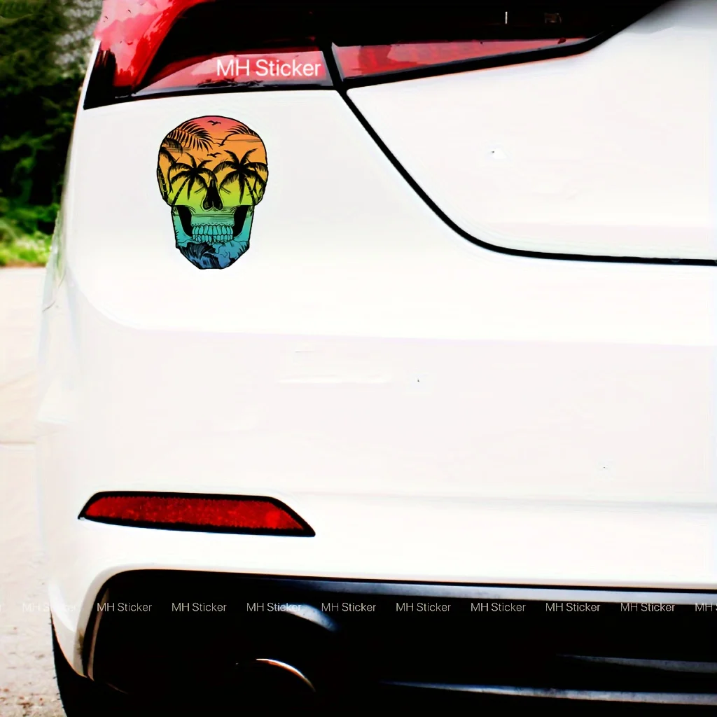 Rainbow Gradient Palm Tree Skull Sticker, Waterproof Vinyl Summer Beach Decal for Car Window & Body
Rainbow Gradient Palm Tree Skull Sticker, Waterproof Vinyl Summer Beach Decal for Car Window & Body