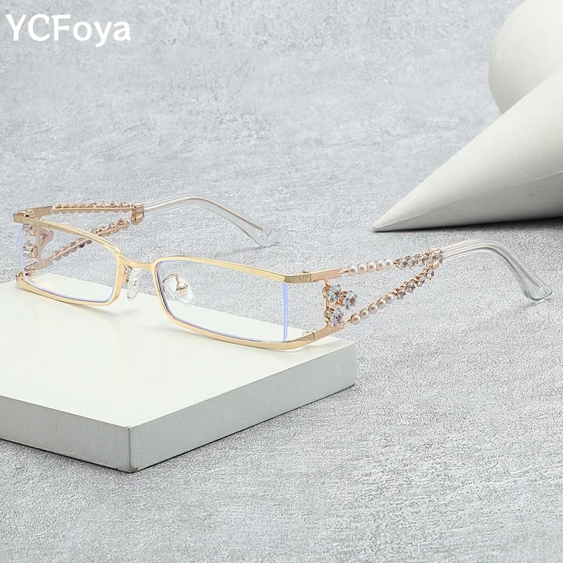 YCFoya Fashion Pearl Metal Narrow Frame Hollow Eyeglass Frame Elegant Ladies Glasses 20244 New Arrival
YCFoya Fashion Pearl Metal Narrow Frame Hollow Eyeglass Frame Elegant Ladies Glasses 20244 New Arrival