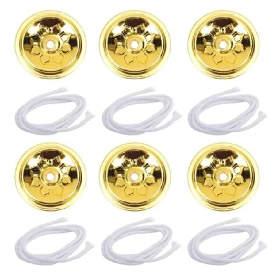 6 Sets Replacement Oil Lamp Wicks with Holder Metal Golden Floating Wick Holder for DIY Oil Cups Glass Candles
6 Sets Replacement Oil Lamp Wicks with Holder Metal Golden Floating Wick Holder for DIY Oil Cups Glass Candles