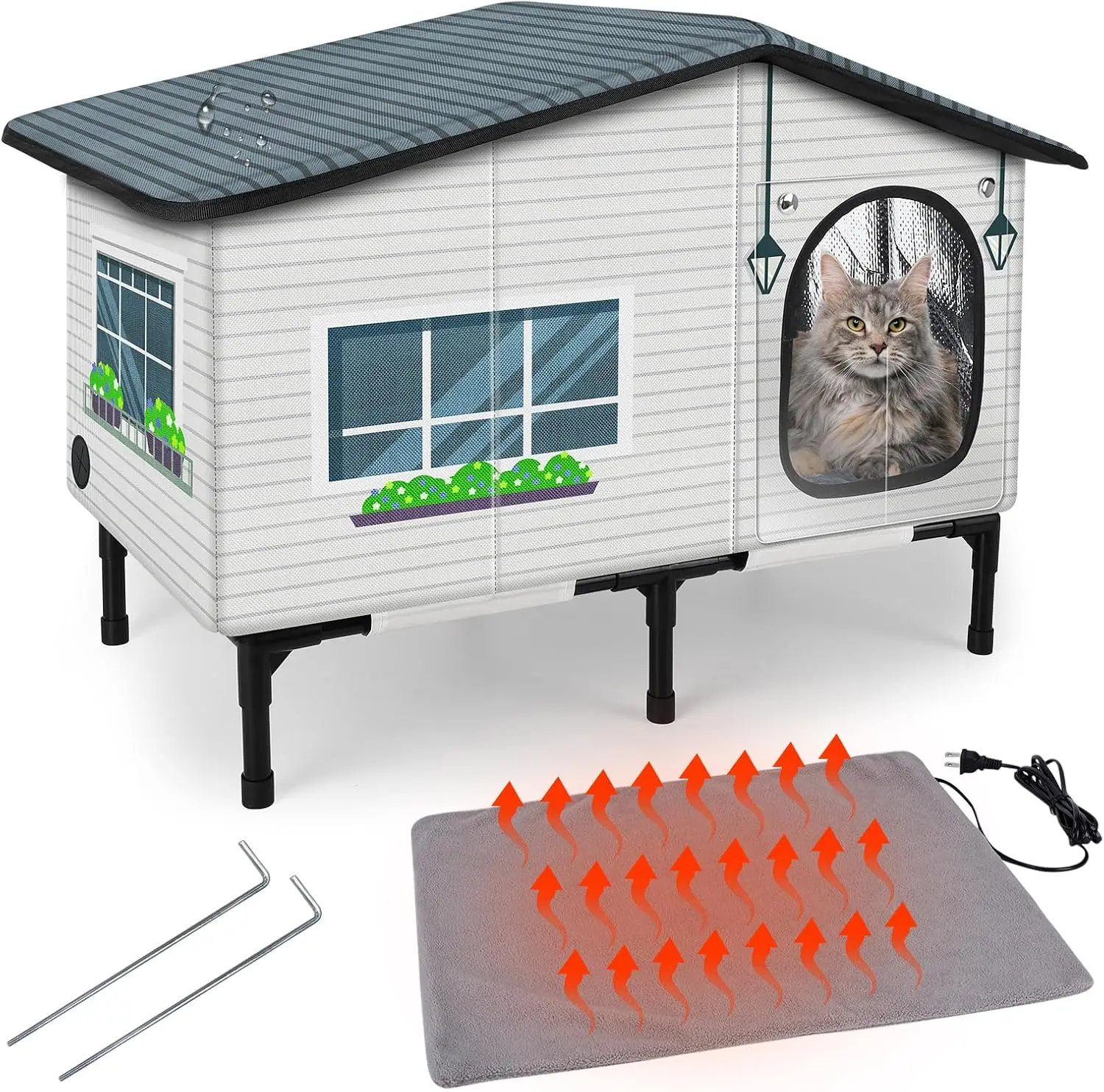 Insulated Heated Outdoor Cat House with Waterproof Design, UL-Certified Heating Pad for Winter Shelter (20x17x16 inches)
Insulated Heated Outdoor Cat House with Waterproof Design, UL-Certified Heating Pad for Winter Shelter (20x17x16 inches)