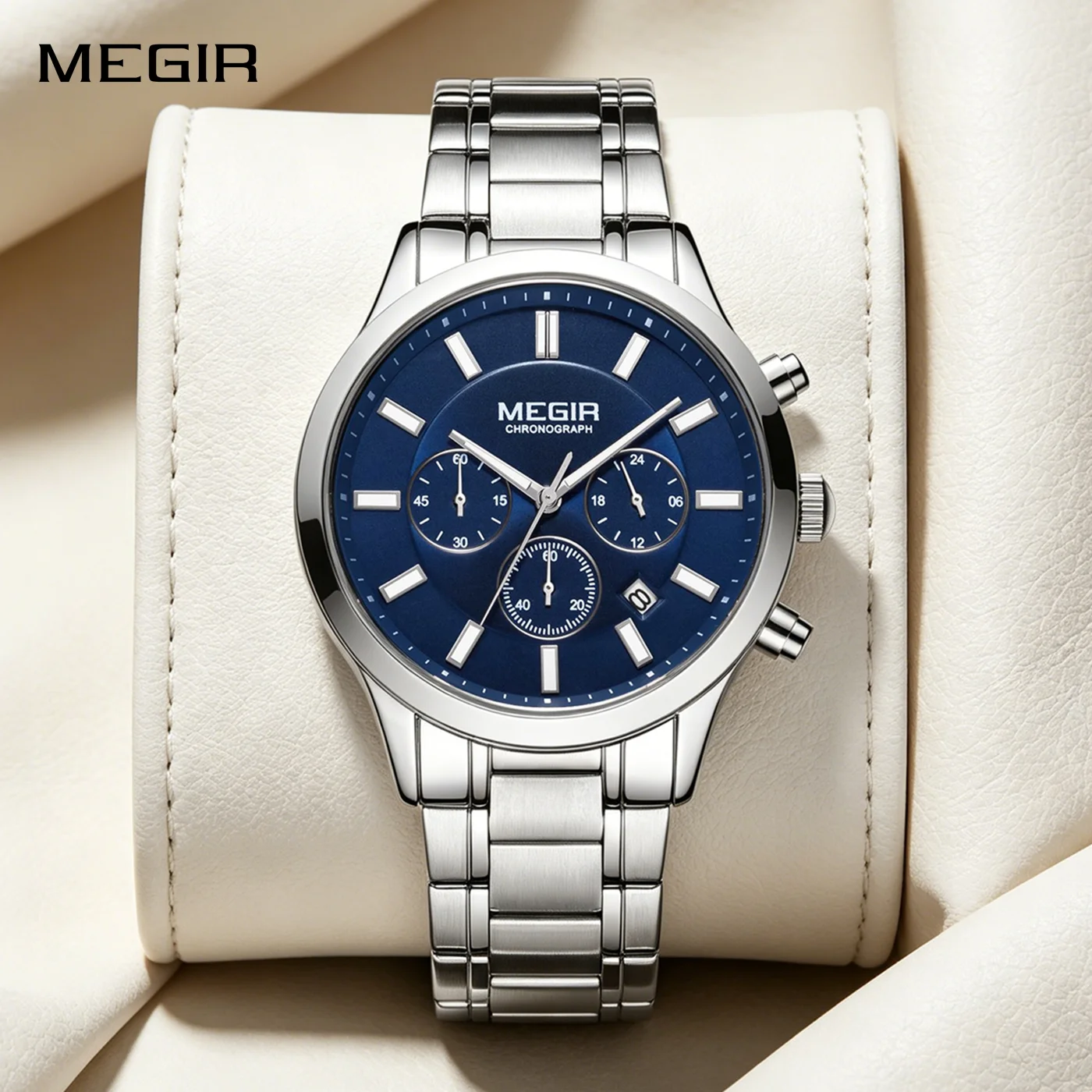 MEGIR Luxury Business Quartz Watch for Men Stainless Steel Strap Luminous Date Waterproof Casual Wristwatch Chronograph Clock
MEGIR Luxury Business Quartz Watch for Men Stainless Steel Strap Luminous Date Waterproof Casual Wristwatch Chronograph Clock