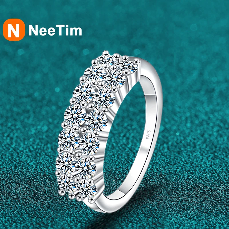 NeeTim 1.4CT All Moissanite Rings for Women Sparkling Diamond Wedding Band S925 Sterling Silver with White Gpld Plated Jewelry
NeeTim 1.4CT All Moissanite Rings for Women Sparkling Diamond Wedding Band S925 Sterling Silver with White Gpld Plated Jewelry