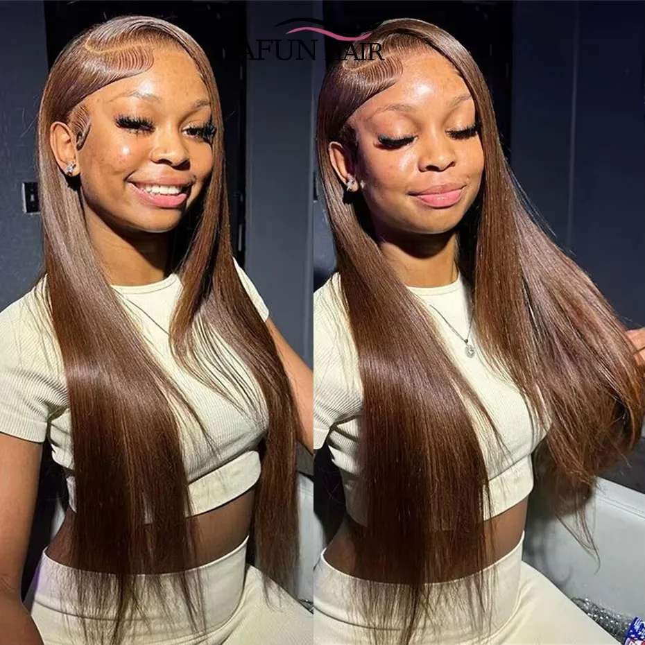 Transparent 13x4 Lace Front Wigs #4 Colored Bone Straight Human Hair Wigs Chocolate Brown 13x6 Lace Frontal Wig Pre Plucked
Transparent 13x4 Lace Front Wigs #4 Colored Bone Straight Human Hair Wigs Chocolate Brown 13x6 Lace Frontal Wig Pre Plucked