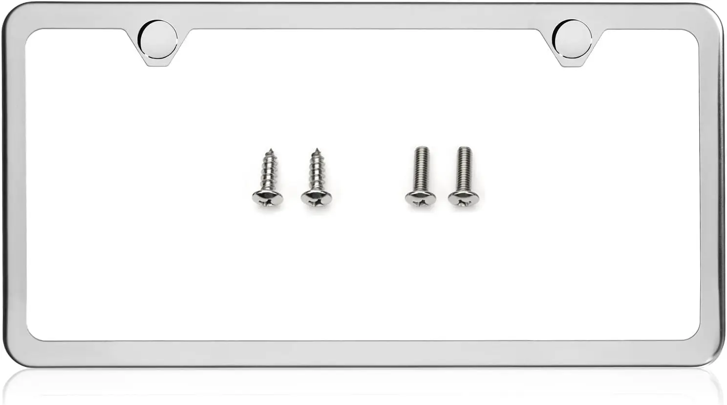 Slim Stainless Steel License Plate Frame Mirror Finish Chrome with Screws
Slim Stainless Steel License Plate Frame Mirror Finish Chrome with Screws
