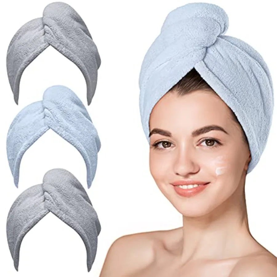 Hicober Microfiber Hair Towel, 3 Packs Hair Turbans for Wet Hair, Drying Hair Wrap Towels for Curly Hair Women Anti Frizz Grey,
Hicober Microfiber Hair Towel, 3 Packs Hair Turbans for Wet Hair, Drying Hair Wrap Towels for Curly Hair Women Anti Frizz Grey,
