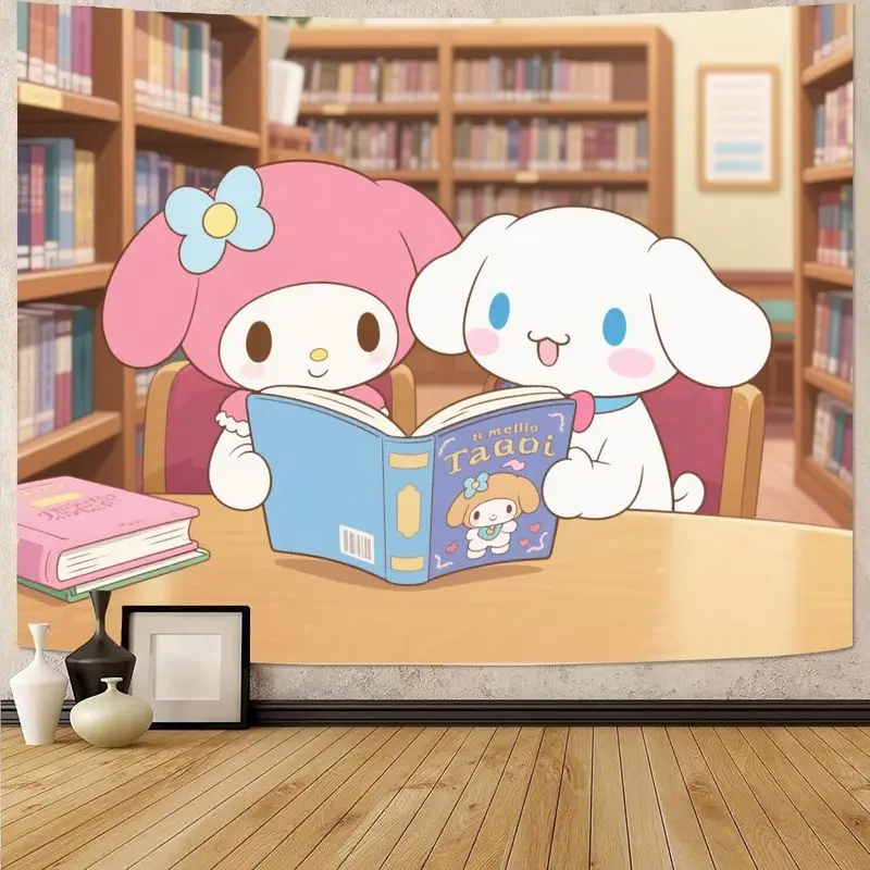 Гобелен для чтения Sanrio My Melody Cinnamoroll, 1 шт., настенный художественный декор для библиотеки Kawaii, подарок из полиэстера для студентов и фанатов Sanrio
Гобелен для чтения Sanrio My Melody Cinnamoroll, 1 шт., настенный художественный декор для библиотеки Kawaii, подарок из полиэстера для студентов и фанатов Sanrio