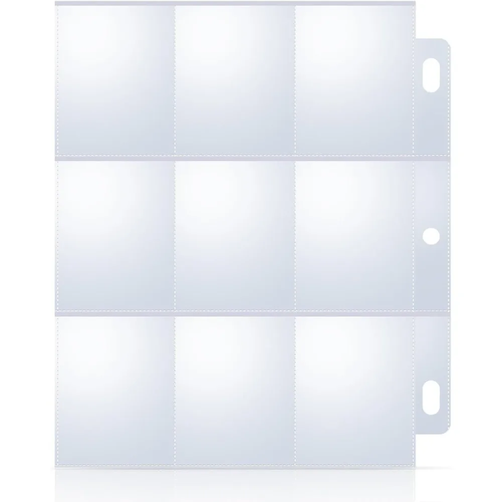 20 Pack 9 Pocket Trading Card Sleeves, Double-Sided Baseball Card Sleeves, Sheet Protectors For 3 Ring Binder, Holder Page
20 Pack 9 Pocket Trading Card Sleeves, Double-Sided Baseball Card Sleeves, Sheet Protectors For 3 Ring Binder, Holder Page
