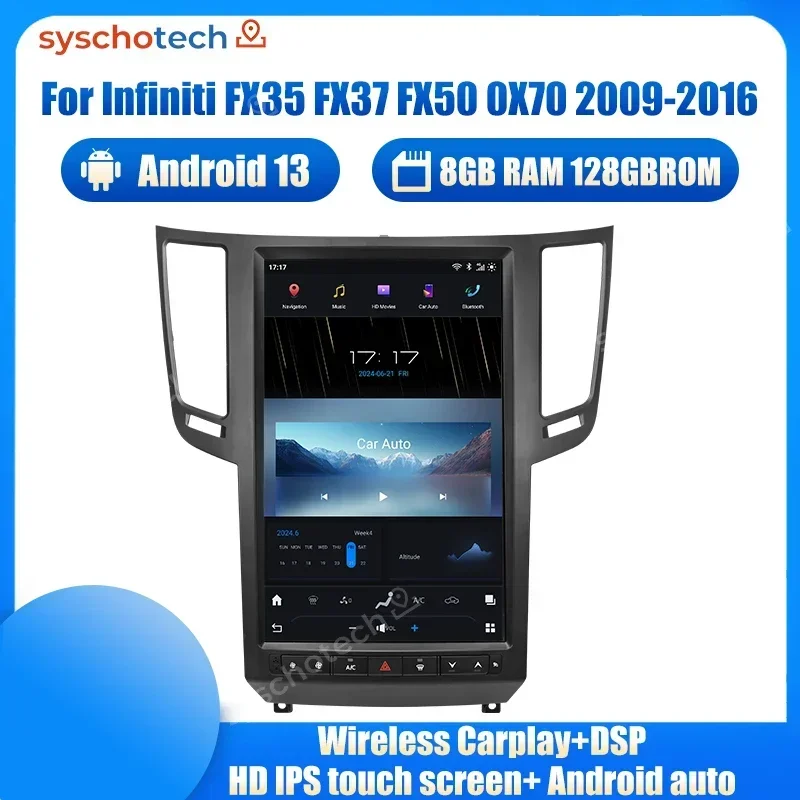 Syschotech T-Style автомобильное стерео Android 13,0 головное устройство автомобильный DVD-плеер автомобильное радио для Infiniti FX35 FX50 QX70 2009-2016 14,5 дюймов
Syschotech T-Style автомобильное стерео Android 13,0 головное устройство автомобильный DVD-плеер автомобильное радио для Infiniti FX35 FX50 QX70 2009-2016 14,5 дюймов