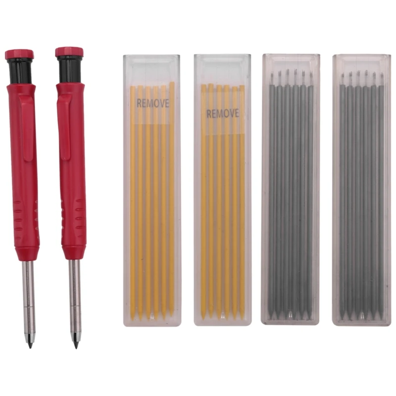 2 Solid Color Woodworking Pencils With Sharpener And 24 Lead Mechanical Pencils, Suitable For Wood Floor Marking
2 Solid Color Woodworking Pencils With Sharpener And 24 Lead Mechanical Pencils, Suitable For Wood Floor Marking