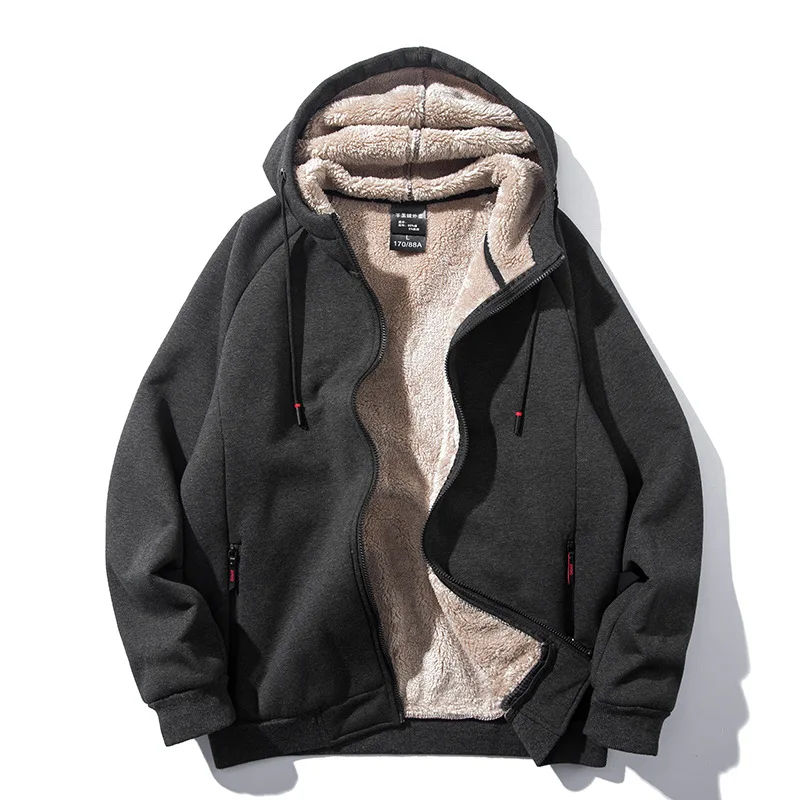 Mens Plush Streetwear Zipper Sweatshirts Male Lamb Cashmere Oversized Hooded Cardigan L-8XL Mens Thick Warm Fleece Hoodies Coat
Mens Plush Streetwear Zipper Sweatshirts Male Lamb Cashmere Oversized Hooded Cardigan L-8XL Mens Thick Warm Fleece Hoodies Coat