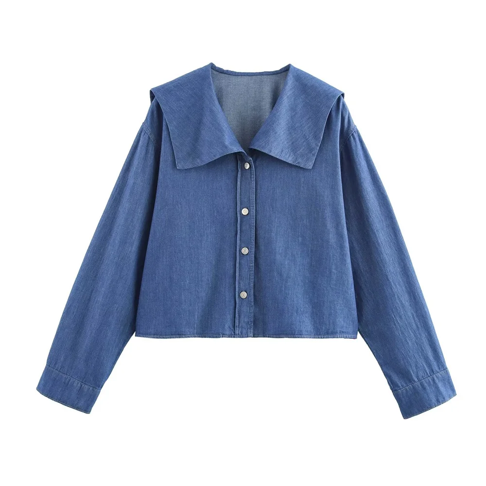 2025 TRAF Spring New Women's Loose Casual Versatile Denim Effect Single breasted Collar Long Sleeve Shirt
2025 TRAF Spring New Women's Loose Casual Versatile Denim Effect Single breasted Collar Long Sleeve Shirt
