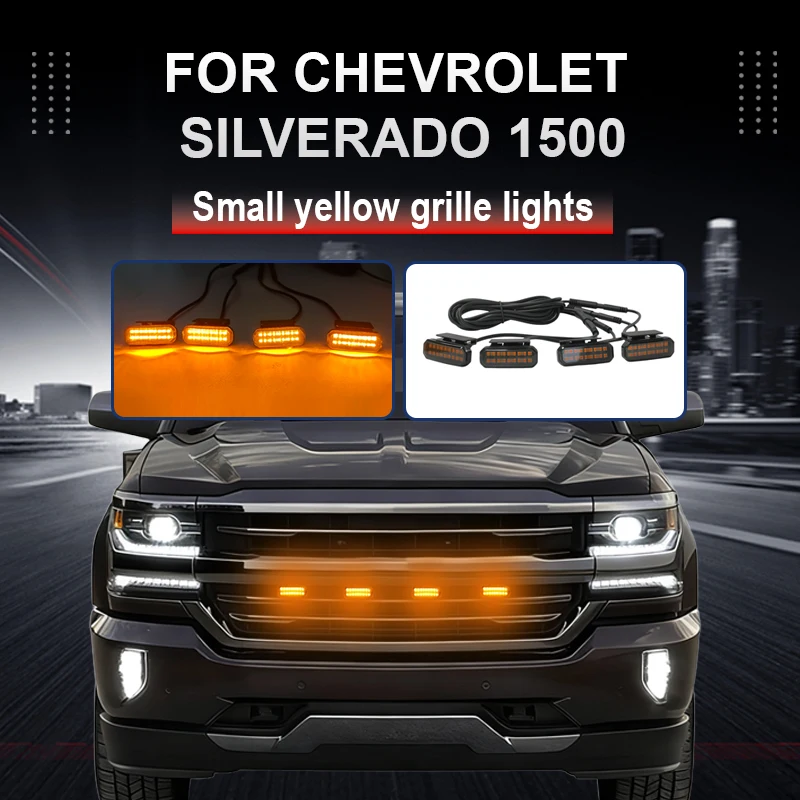 For 2019/2020-up Chevrolet Silverado 1500 2500HD 3500HD Full LED Front Center Grille /Front Grille Light small yellow light 
For 2019/2020-up Chevrolet Silverado 1500 2500HD 3500HD Full LED Front Center Grille /Front Grille Light small yellow light