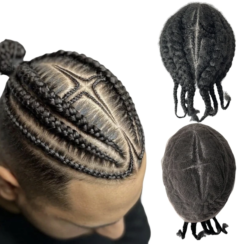 Mongolian Virgin Human Hair Replacement 1# Jet Black Color Afro Corn Star Braids Full Lace Toupees 8x10 Male Unit for Black Men
Mongolian Virgin Human Hair Replacement 1# Jet Black Color Afro Corn Star Braids Full Lace Toupees 8x10 Male Unit for Black Men