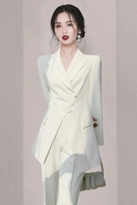 2023 New Chinese Style Suit Set Women Autumn Mandarin Button Blazer Wide Leg Pants Sophisticated Office Two Piece Set Fashion
2023 New Chinese Style Suit Set Women Autumn Mandarin Button Blazer Wide Leg Pants Sophisticated Office Two Piece Set Fashion