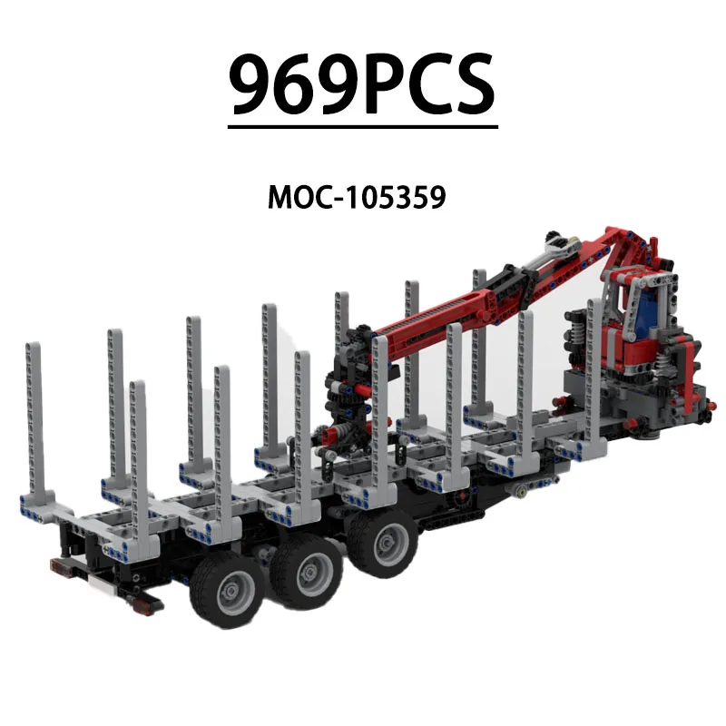 MOC-105359 Building Block Logging Truck with Crane Model, 969 Pieces Children's Educational Birthday Christmas New Year Toy Gift
MOC-105359 Building Block Logging Truck with Crane Model, 969 Pieces Children's Educational Birthday Christmas New Year Toy Gift