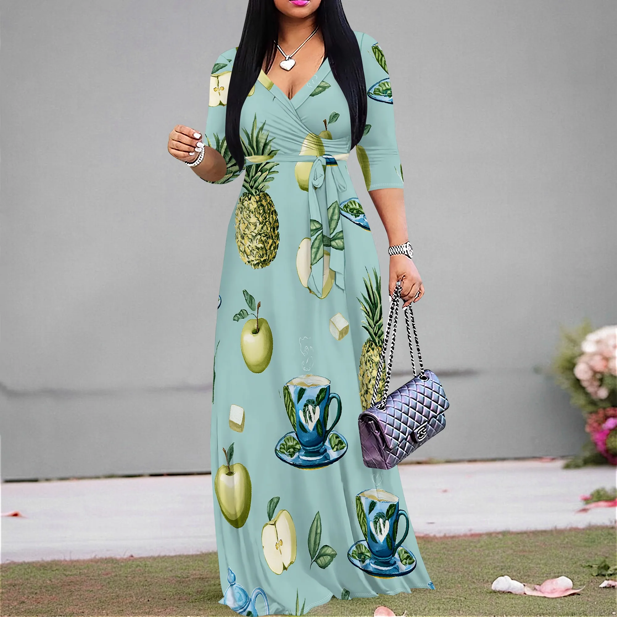 Fruit & Tea Print Wrap Maxi Dress for Women 2025 - Fresh & Stylish Dress for Summer, Vacation, S-3XL
Fruit & Tea Print Wrap Maxi Dress for Women 2025 - Fresh & Stylish Dress for Summer, Vacation, S-3XL