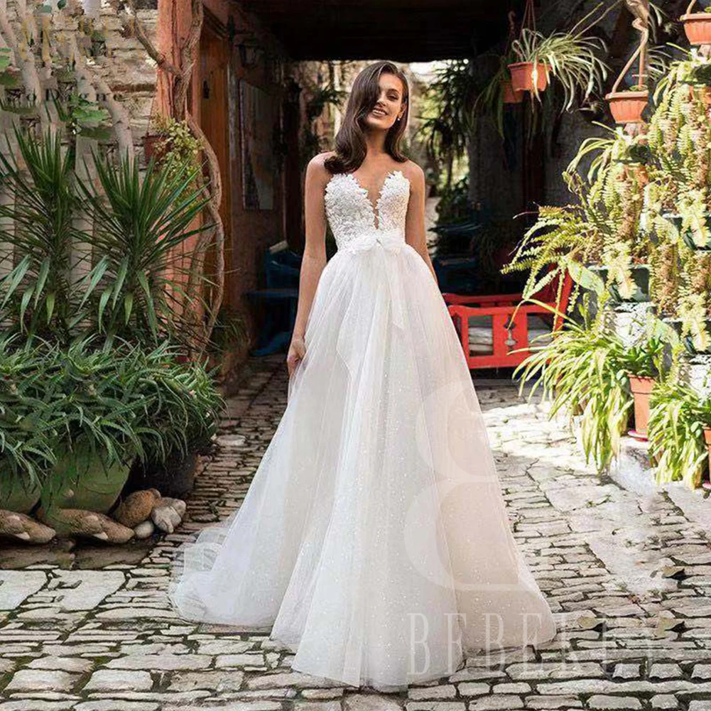 BEBEKEY Tulle Sweetheart Wedding Dress Appliques A-Line Bride Gown Customized Wedding Party Gown Robe vestidos de novia
BEBEKEY Tulle Sweetheart Wedding Dress Appliques A-Line Bride Gown Customized Wedding Party Gown Robe vestidos de novia