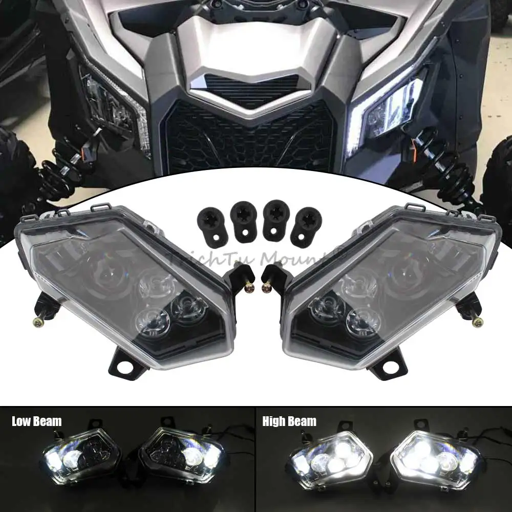 Пара светодиодных фар UTV в сборе, фара 710004658 & 710004659 Для Can Am Maverick X3 XDS XRS Max Turbo R 2/4 сиденья 2017-2023
Пара светодиодных фар UTV в сборе, фара 710004658 & 710004659 Для Can Am Maverick X3 XDS XRS Max Turbo R 2/4 сиденья 2017-2023