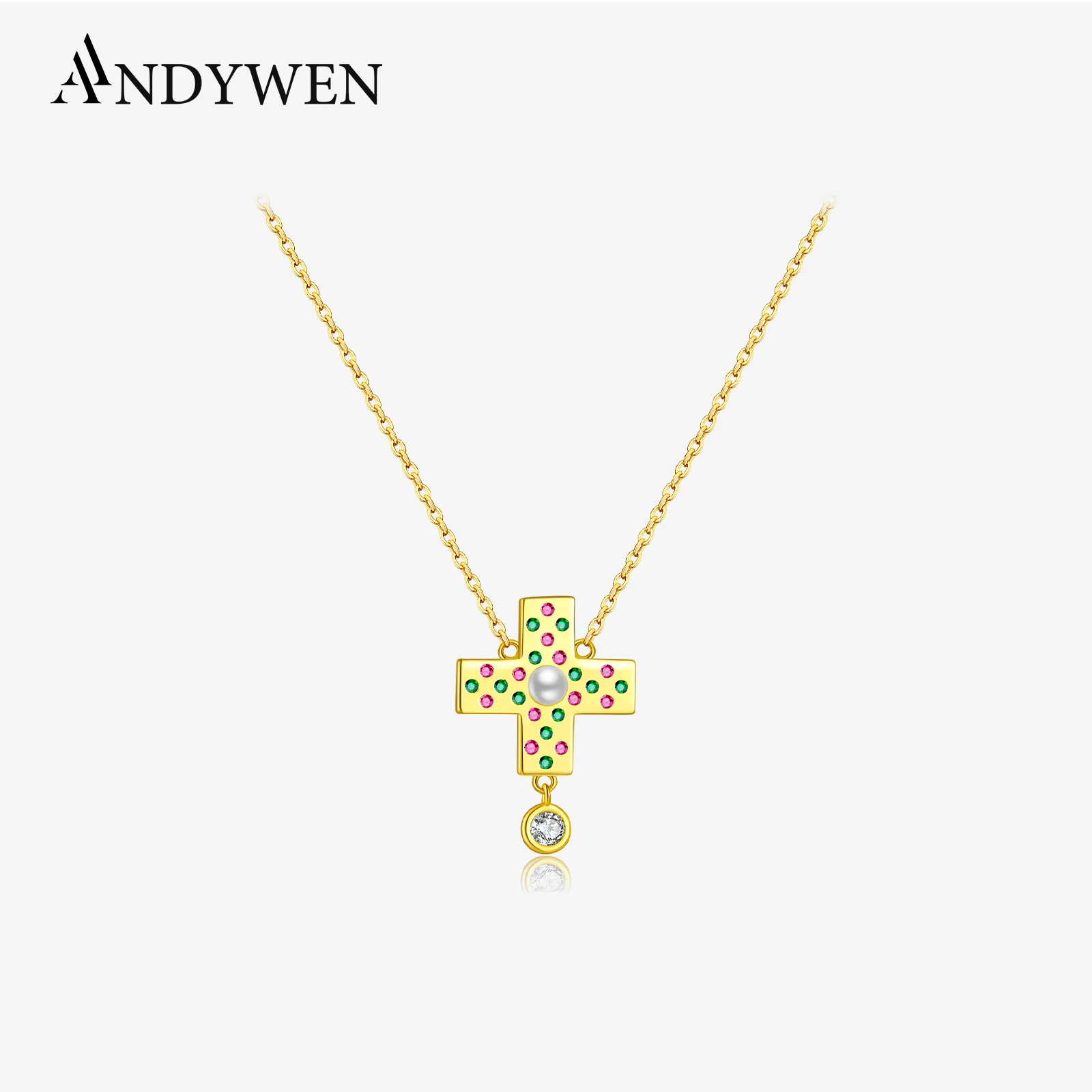 ANDYWEN 925 Sterling Silver Cross Shape Pendant CZ Colorful Zircon Long Necklace Women 2025 New Dainty Casual Fine Jewelry Gift
ANDYWEN 925 Sterling Silver Cross Shape Pendant CZ Colorful Zircon Long Necklace Women 2025 New Dainty Casual Fine Jewelry Gift