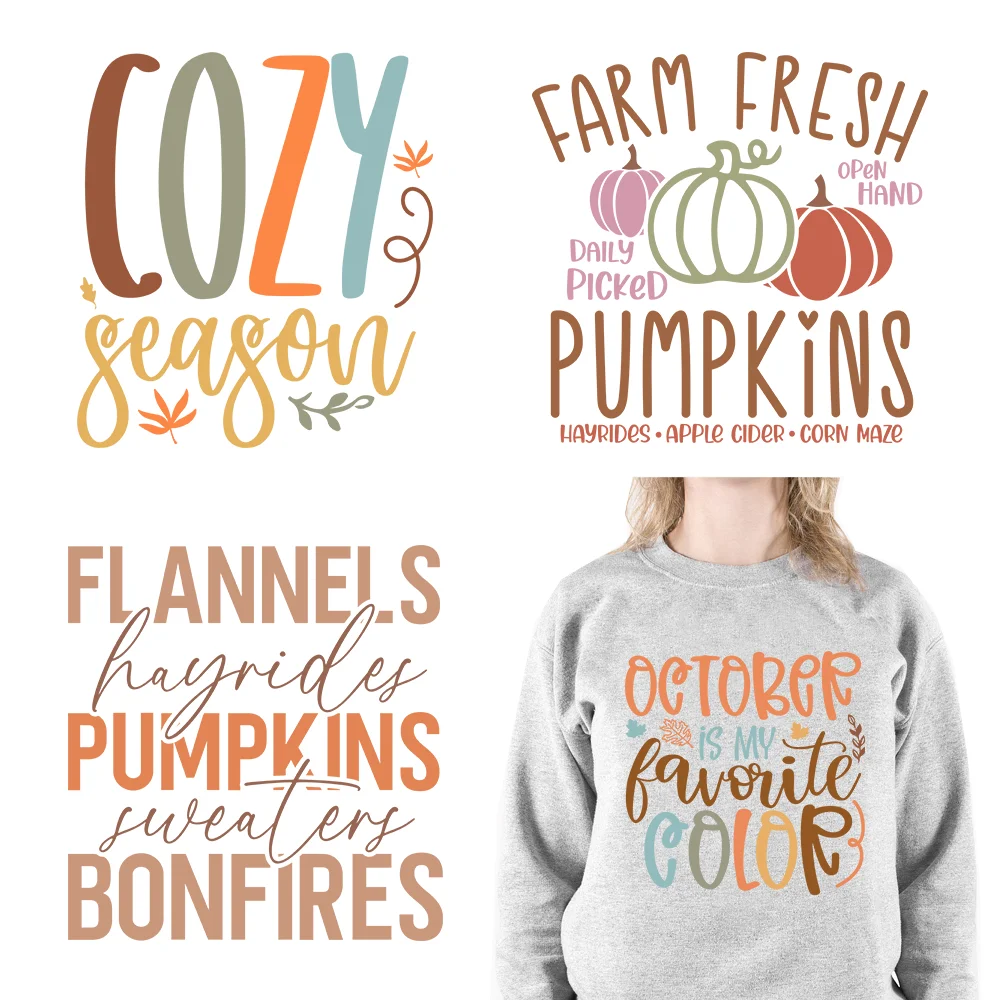 Hello Pumpkin Sweaters Bonfires DIY Logos Fall In The Air Autumn Vibes Iron On DTF Transfer Decals Ready To Press For T-Shirts 
Hello Pumpkin Sweaters Bonfires DIY Logos Fall In The Air Autumn Vibes Iron On DTF Transfer Decals Ready To Press For T-Shirts