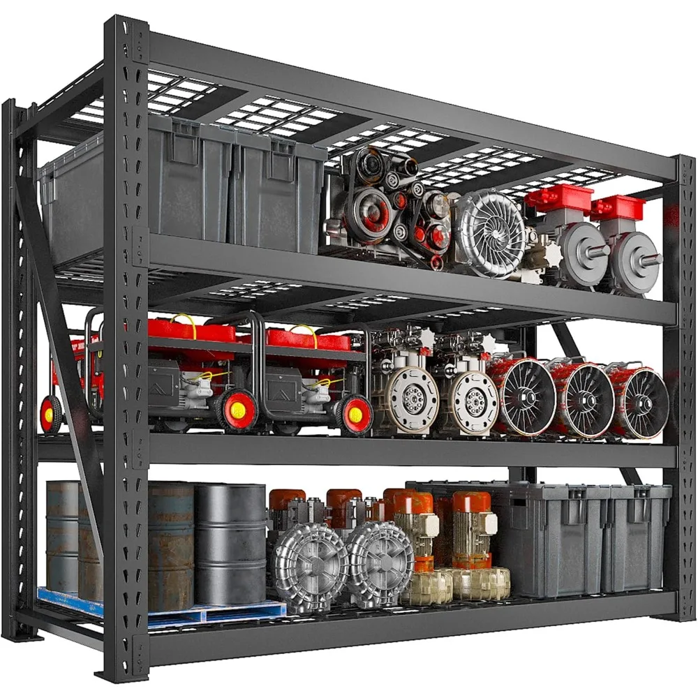 8000LBS Garage Shelving Heavy Duty, 77" W Storage Shelves 4 Tier Metal Shelving for Storage, Adjustable Industrial Shelving
8000LBS Garage Shelving Heavy Duty, 77" W Storage Shelves 4 Tier Metal Shelving for Storage, Adjustable Industrial Shelving