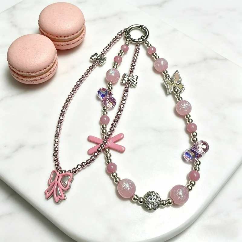 Macaron Powder-adjusted Metal Beaded Mobile Phone Lanyard, Double-layer Design Anti-lost Pendant
Macaron Powder-adjusted Metal Beaded Mobile Phone Lanyard, Double-layer Design Anti-lost Pendant