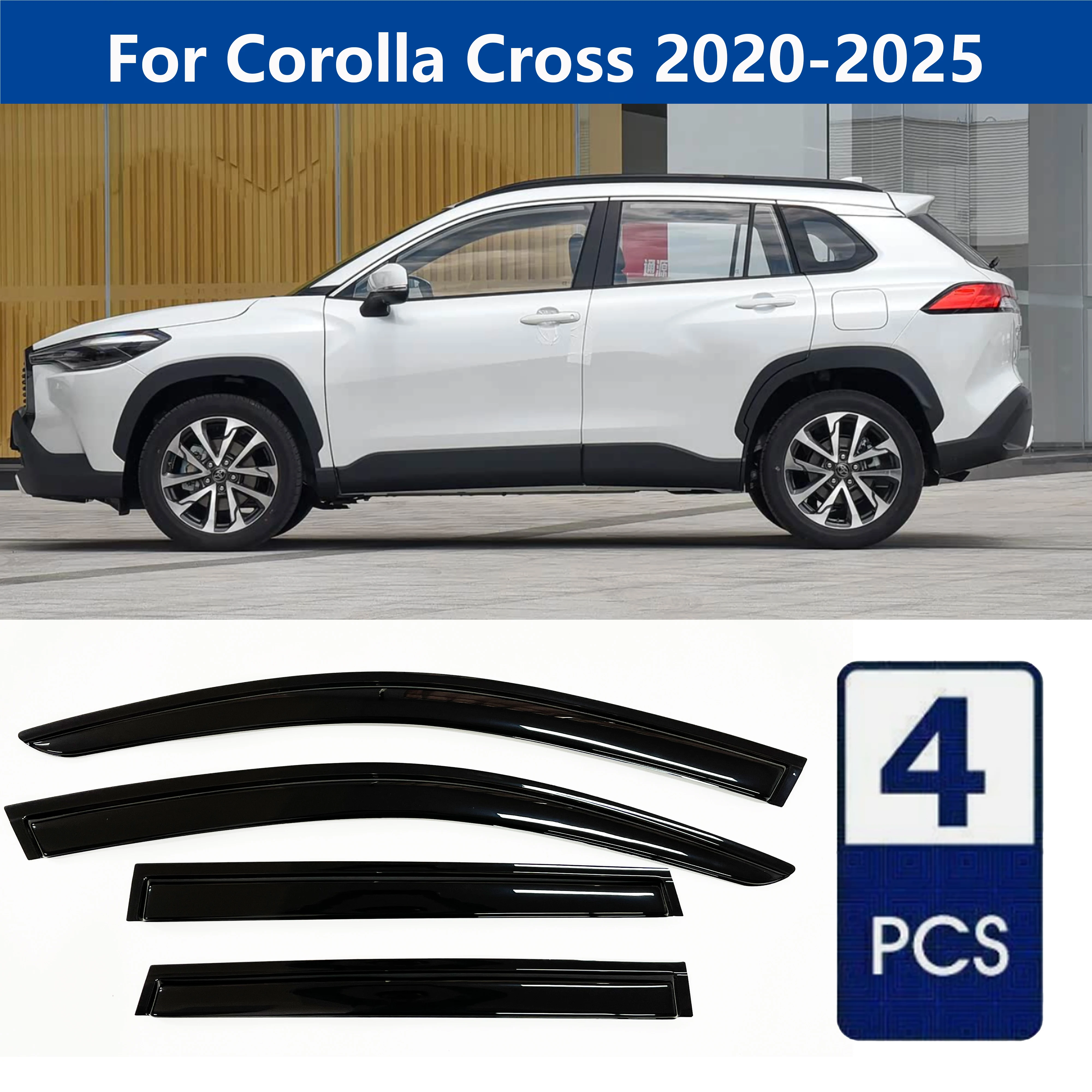Высококачественные дефлекторы окон AIBAP (4 шт., 1,8 мм) для Toyota Corolla Cross 2020-2025: защита от дождя и солнца
Высококачественные дефлекторы окон AIBAP (4 шт., 1,8 мм) для Toyota Corolla Cross 2020-2025: защита от дождя и солнца