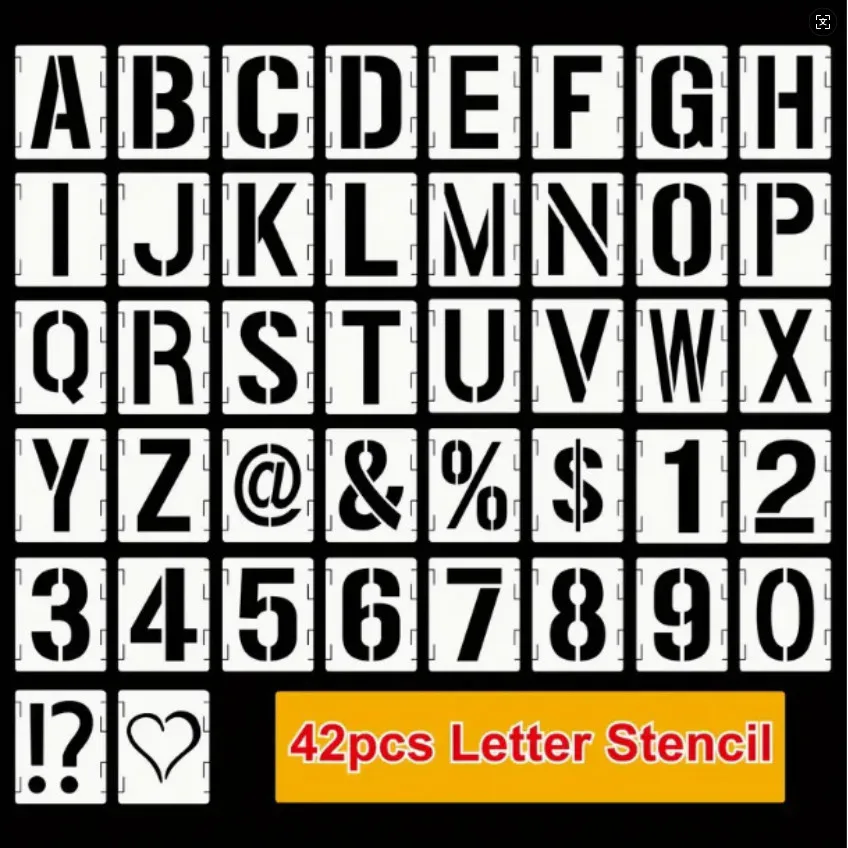 42 Pcs Alphanumeric Spray Stencil Board Alphabet Number Kit Wall Painting Furniture Decor Small Letter Templates Hollow Design
42 Pcs Alphanumeric Spray Stencil Board Alphabet Number Kit Wall Painting Furniture Decor Small Letter Templates Hollow Design