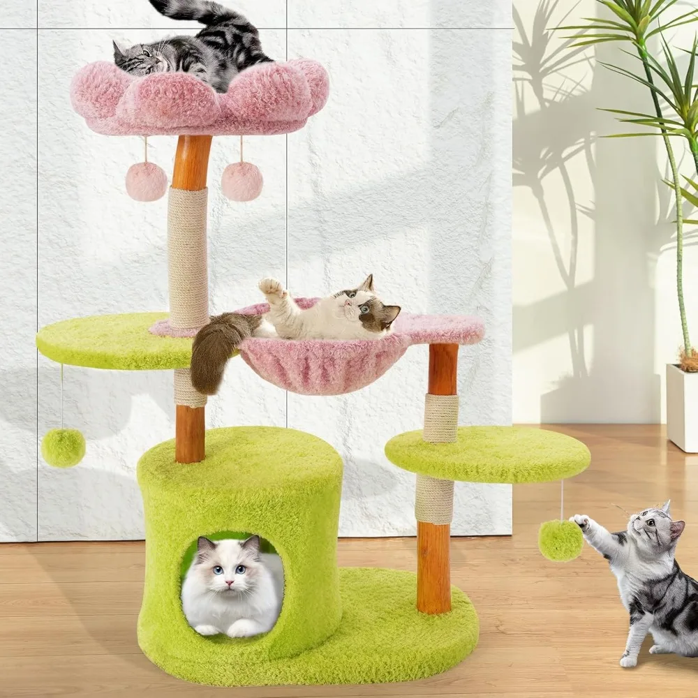 Large Cat Tree for Indoor Cats Large Adult, Cats Climbing Tower with Scratching Post, Cat Condo, Green Wood Cats Tree with cat H
Large Cat Tree for Indoor Cats Large Adult, Cats Climbing Tower with Scratching Post, Cat Condo, Green Wood Cats Tree with cat H