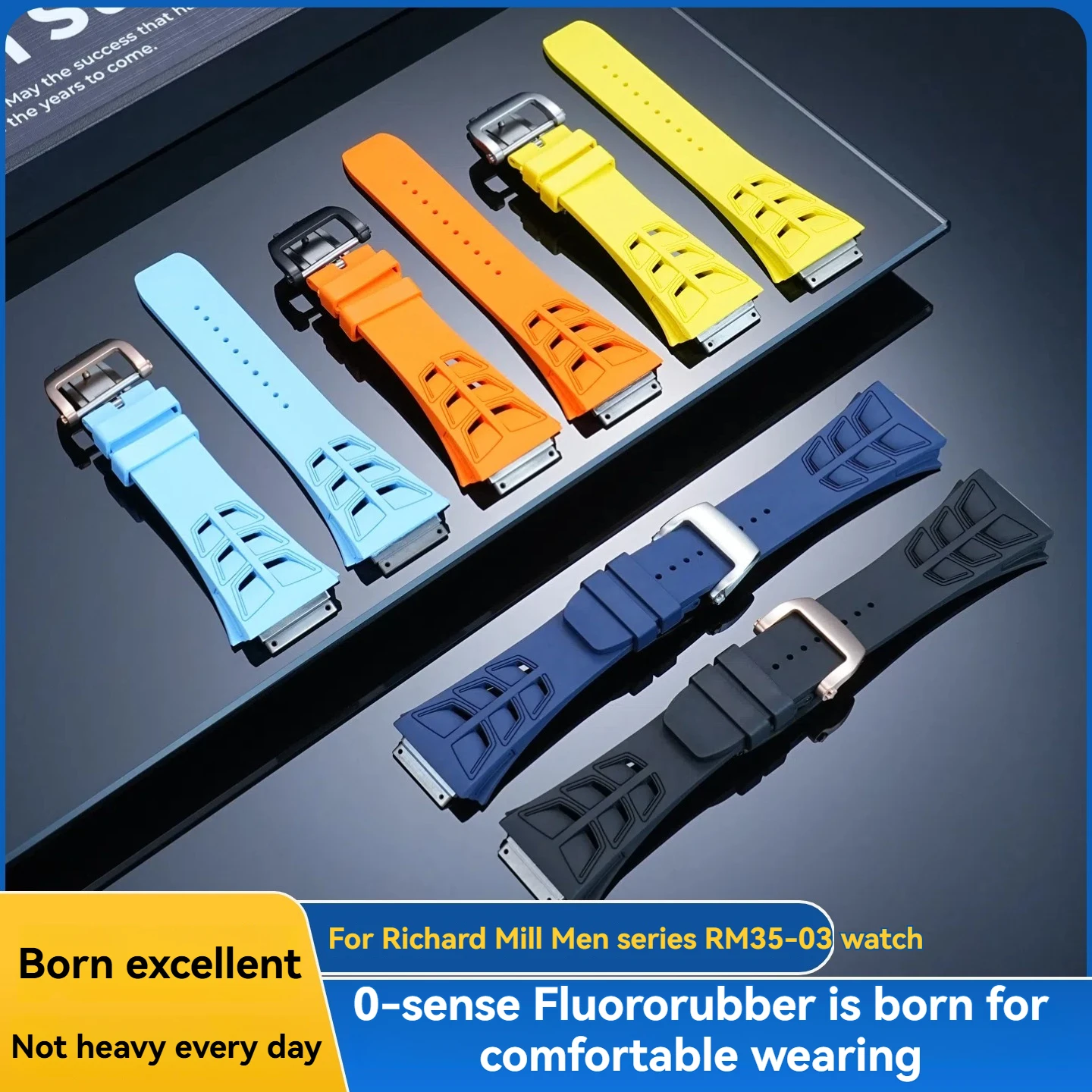 Premium FKM Fluoro Rubber Watch Strap for Richard Mille RM055 RM030 RM3501 RM3502 RM3503 Foldable Buckle Men's Wristband
Premium FKM Fluoro Rubber Watch Strap for Richard Mille RM055 RM030 RM3501 RM3502 RM3503 Foldable Buckle Men's Wristband