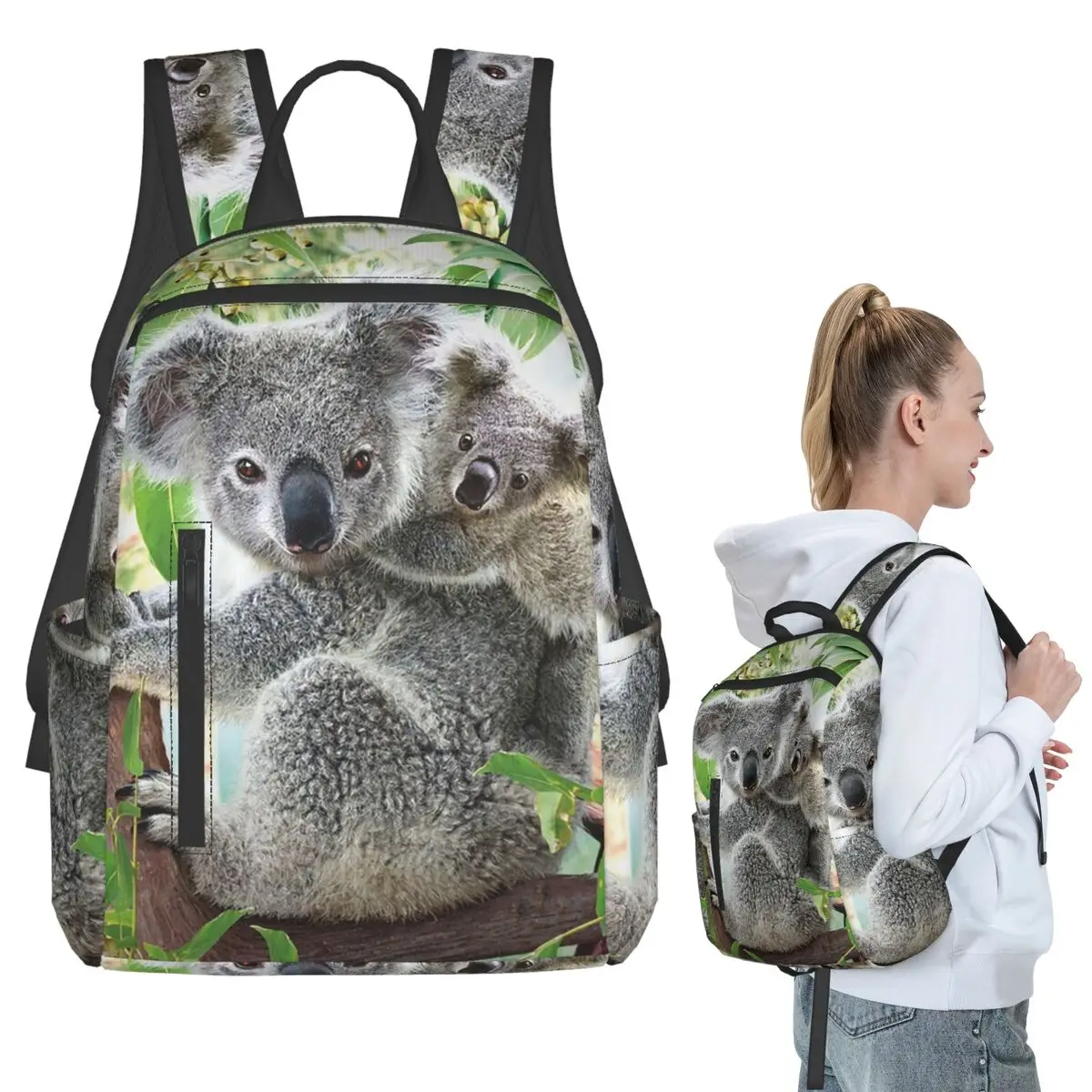 Baby Koala Bear Hug A Branch Backpack Student BookBag Kids School Bag Computer Shoulder Bags Men Women
Baby Koala Bear Hug A Branch Backpack Student BookBag Kids School Bag Computer Shoulder Bags Men Women