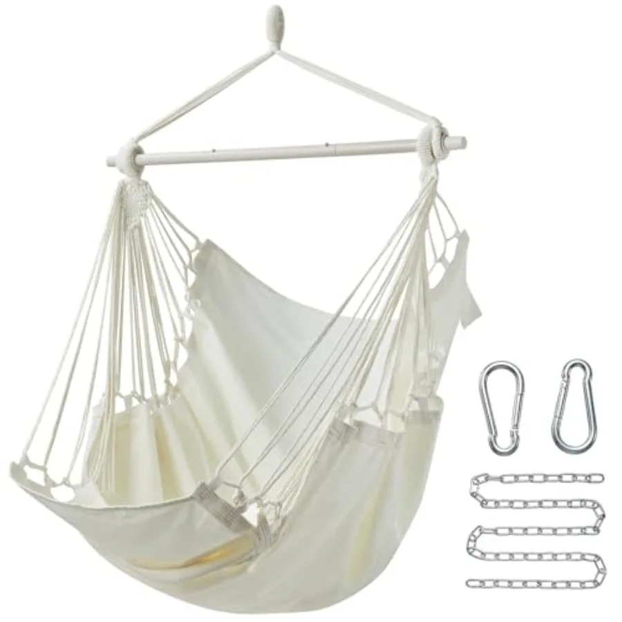 Hanging Hammock Chair Swing MAX 500 lbs Outdoor Hanging Chair with Footrest Indoor Swing Chair with Portable Steel Spreader Bar
Hanging Hammock Chair Swing MAX 500 lbs Outdoor Hanging Chair with Footrest Indoor Swing Chair with Portable Steel Spreader Bar